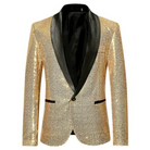 Glitter Blazer | Single Breasted | Sparkly | Party Blazer | Men's Blazer-Chaps of London-Gold-S-Chaps of London