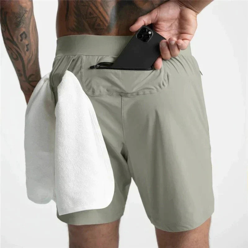 Gym Shorts | Drawstring | Lightweight | Sport Shorts | Men's Exercise Shorts-Chaps of London-Green-S-Chaps of London