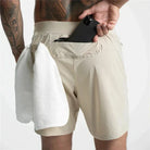 Gym Shorts | Drawstring | Lightweight | Sport Shorts | Men's Exercise Shorts-Chaps of London-Khaki-S-Chaps of London