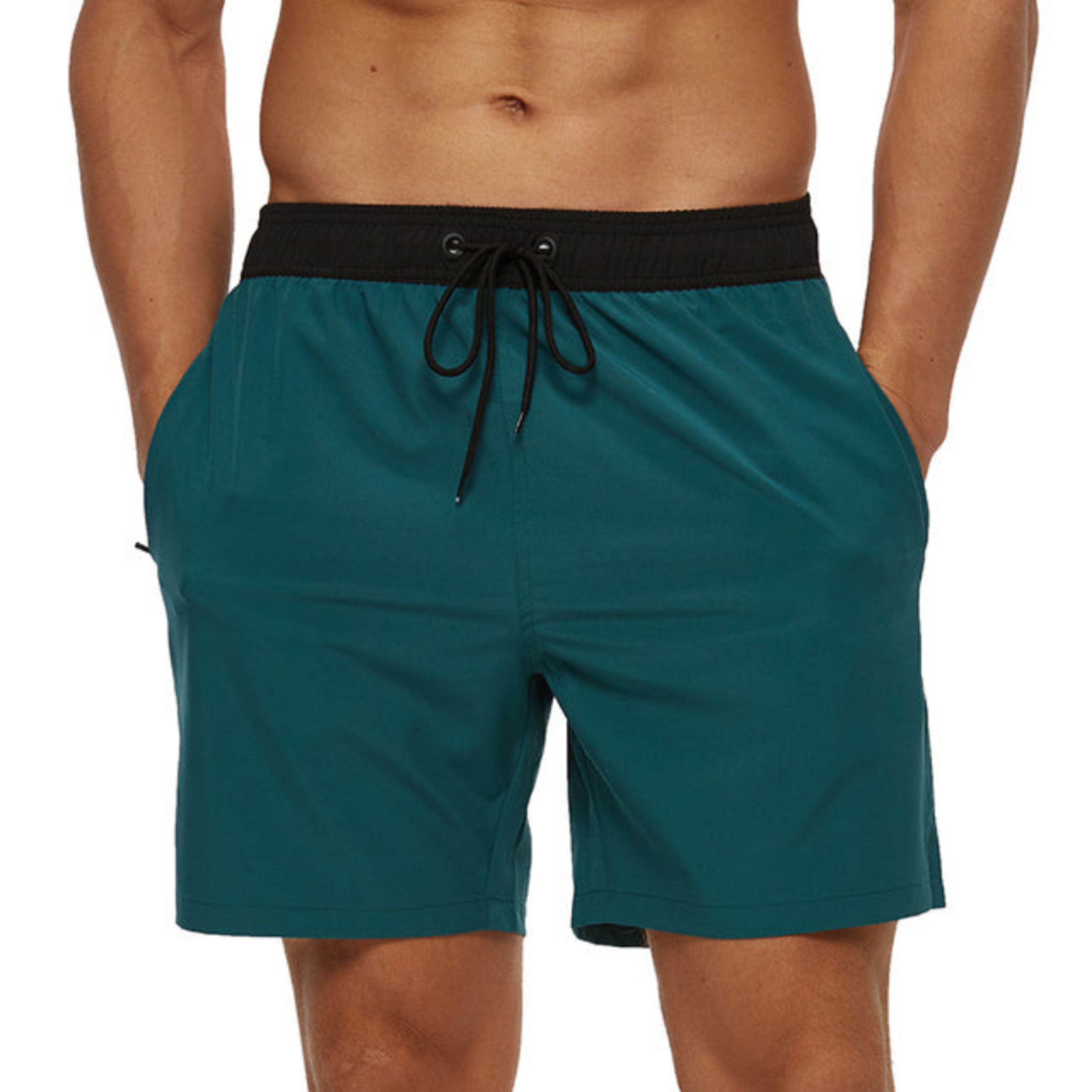 Gym Shorts - Elastic Waist - Drawstring - Sports Shorts - Men's Shorts-Swimwear Shorts-Chaps of London-Blue Green-S-Chaps of London