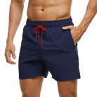 Gym Shorts - Elastic Waist - Drawstring - Sports Shorts - Men's Shorts-Swimwear Shorts-Chaps of London-Navy Blue-S-Chaps of London