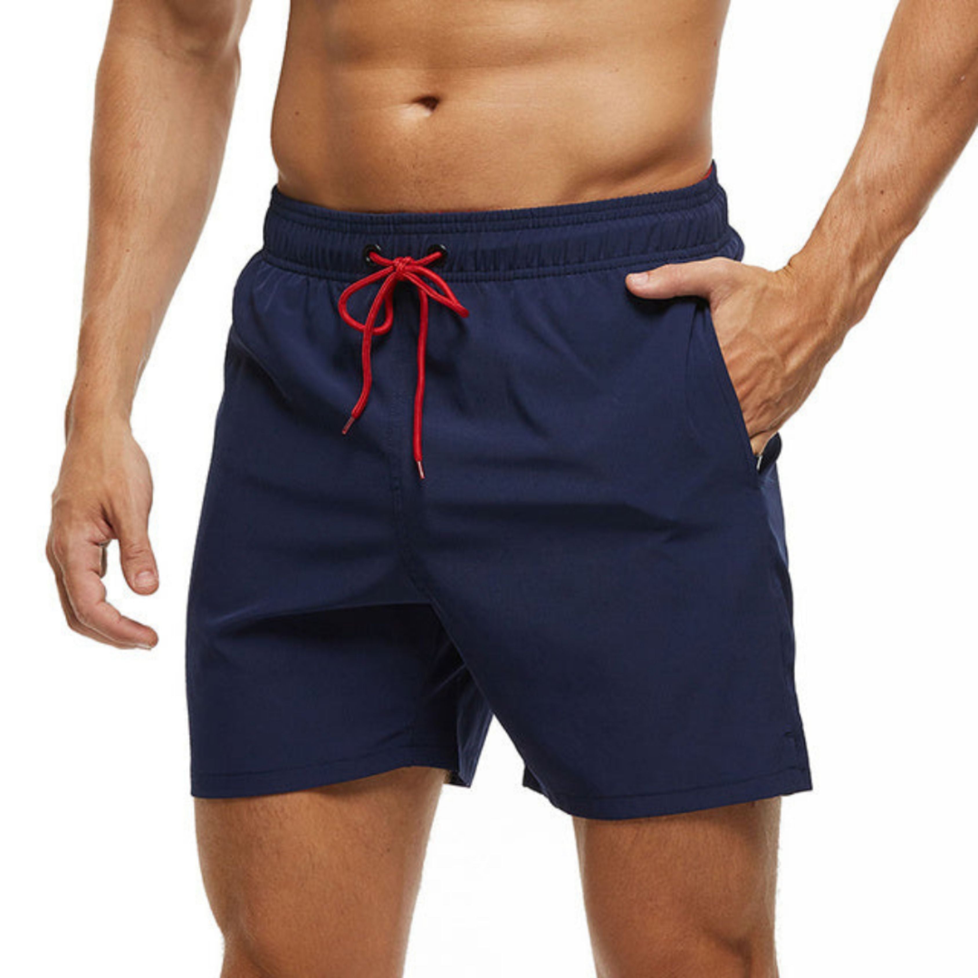 Gym Shorts - Elastic Waist - Drawstring - Sports Shorts - Men's Shorts-Swimwear Shorts-Chaps of London-Navy Blue-S-Chaps of London