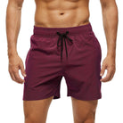 Gym Shorts - Elastic Waist - Drawstring - Sports Shorts - Men's Shorts-Swimwear Shorts-Chaps of London-Red-S-Chaps of London