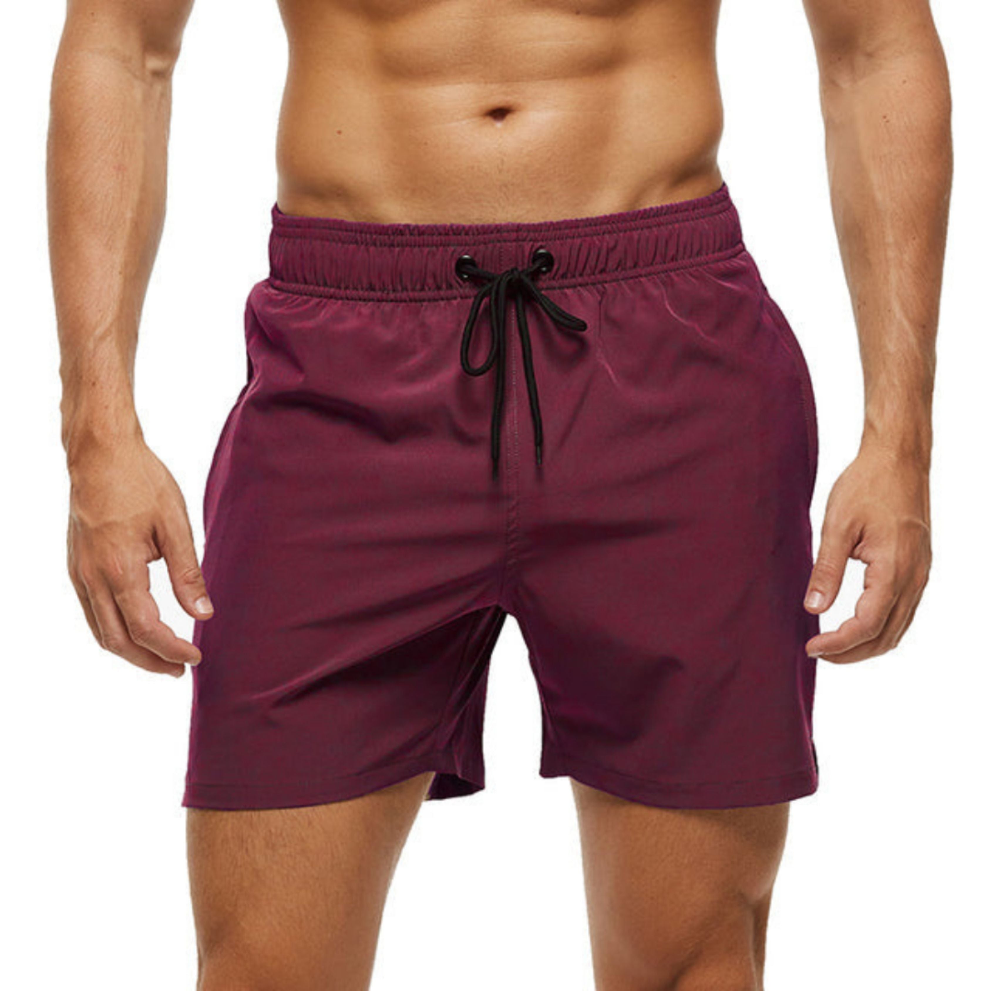 Gym Shorts - Elastic Waist - Drawstring - Sports Shorts - Men's Shorts-Swimwear Shorts-Chaps of London-Red-S-Chaps of London