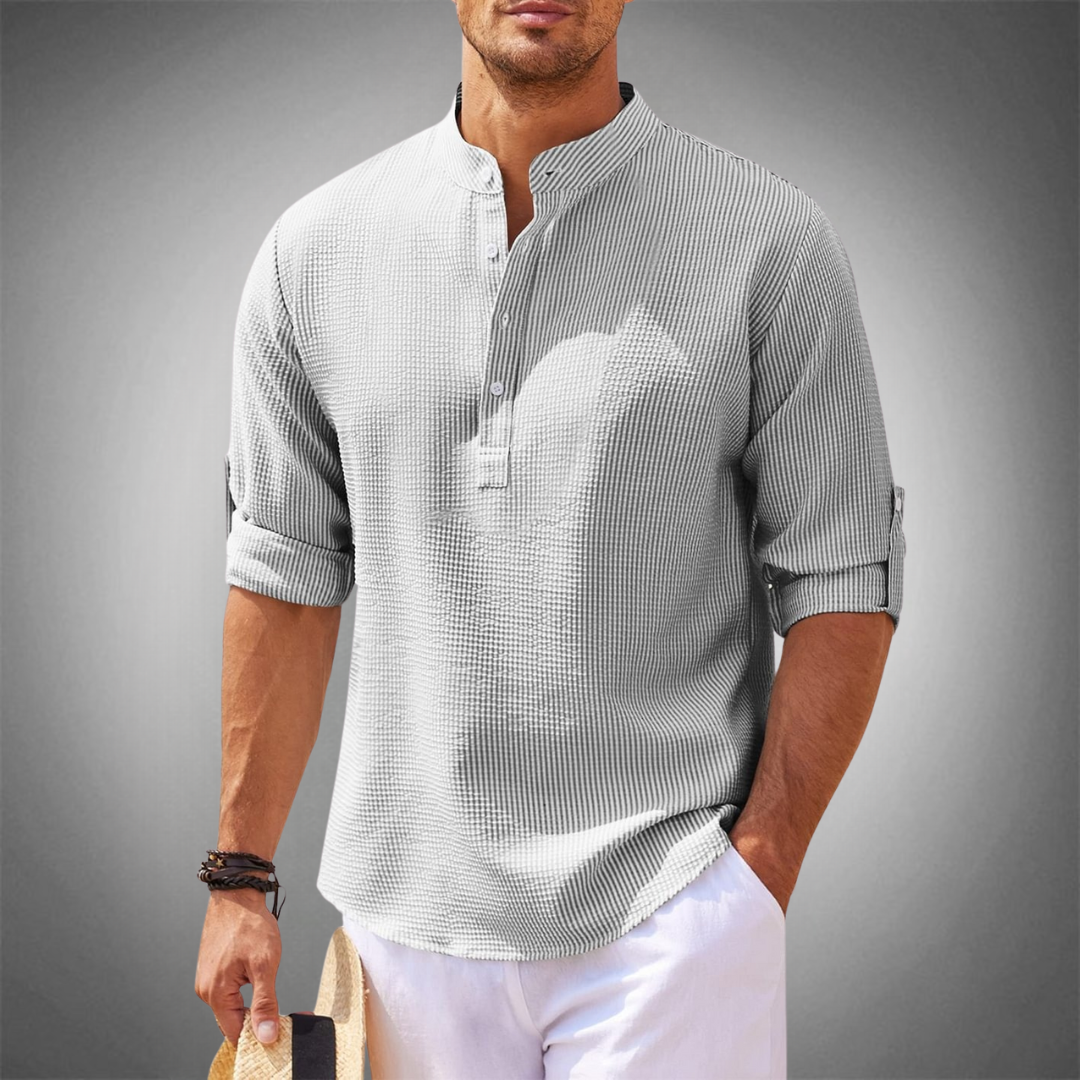Half Button Shirt | Casual | Long Sleeve | Pullover Shirt | Men's Shirts-Chaps Herrenmode-Chaps of London