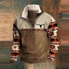 Half Zip Fleece | Warm | Pocket | Men's Half Zip Pullover | Winter Clothes-Chaps of London-Dark Brown-S-Chaps of London