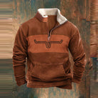 Half Zip Fleece | Warm | Pocket | Men's Half Zip Pullover | Winter Clothes-Chaps of London-Orange-S-Chaps of London