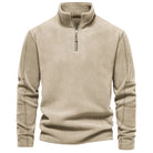 Half Zip Fleece - Warm - Quarter Zip - Fleece Pullover - Men's Clothing-Chaps Herrenmode-Beige-S-Chaps of London