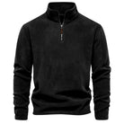 Half Zip Fleece - Warm - Quarter Zip - Fleece Pullover - Men's Clothing-Chaps Herrenmode-Black-S-Chaps of London