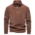 Half Zip Fleece - Warm - Quarter Zip - Fleece Pullover - Men's Clothing-Chaps Herrenmode-Brown-S-Chaps of London