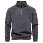 Half Zip Fleece - Warm - Quarter Zip - Fleece Pullover - Men's Clothing-Chaps Herrenmode-Dark Gray-S-Chaps of London