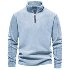 Half Zip Fleece - Warm - Quarter Zip - Fleece Pullover - Men's Clothing-Chaps Herrenmode-Light Blue-S-Chaps of London