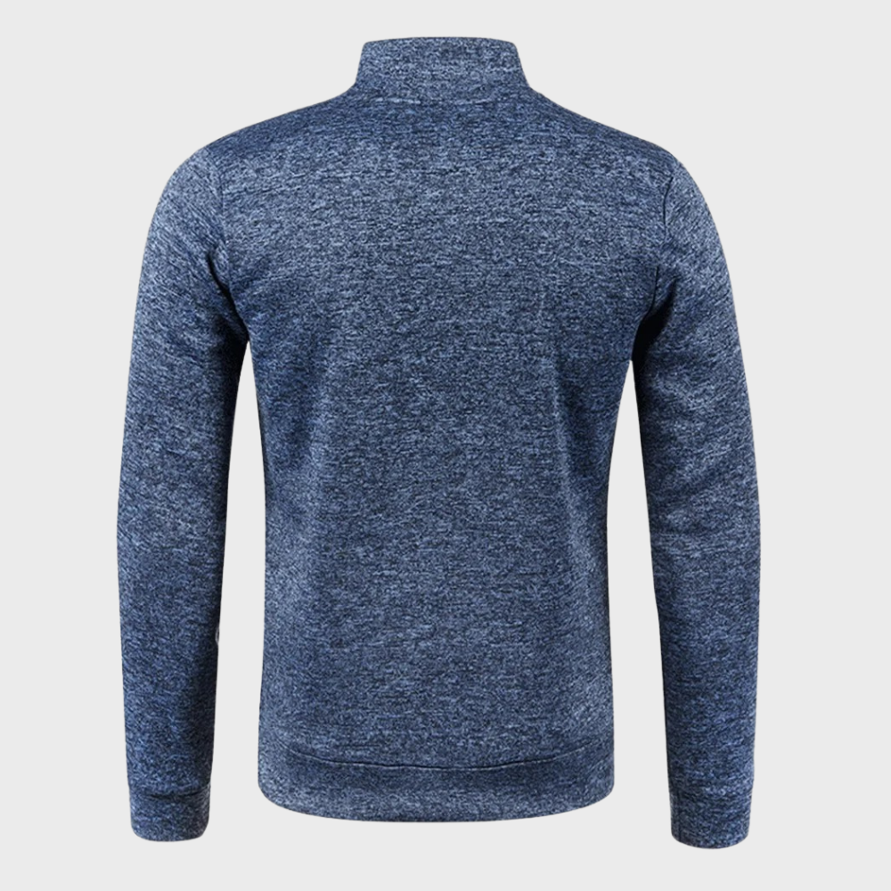 Half Zip Pullover - Casual - Long Sleeve - Half Zip Sweatshirt - Men's Quarter Zip Sweaters-Chaps of London-Chaps of London