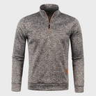 Half Zip Pullover - Casual - Long Sleeve - Half Zip Sweatshirt - Men's Quarter Zip Sweaters-Chaps of London-Coffee-M-Chaps of London