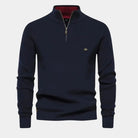Half Zip Sweater | Knitted | Zip Neck | Polo Jumper | Men's Quarter Zip Jumper-Half-Zip Sweater-Chaps of London-Chaps of London