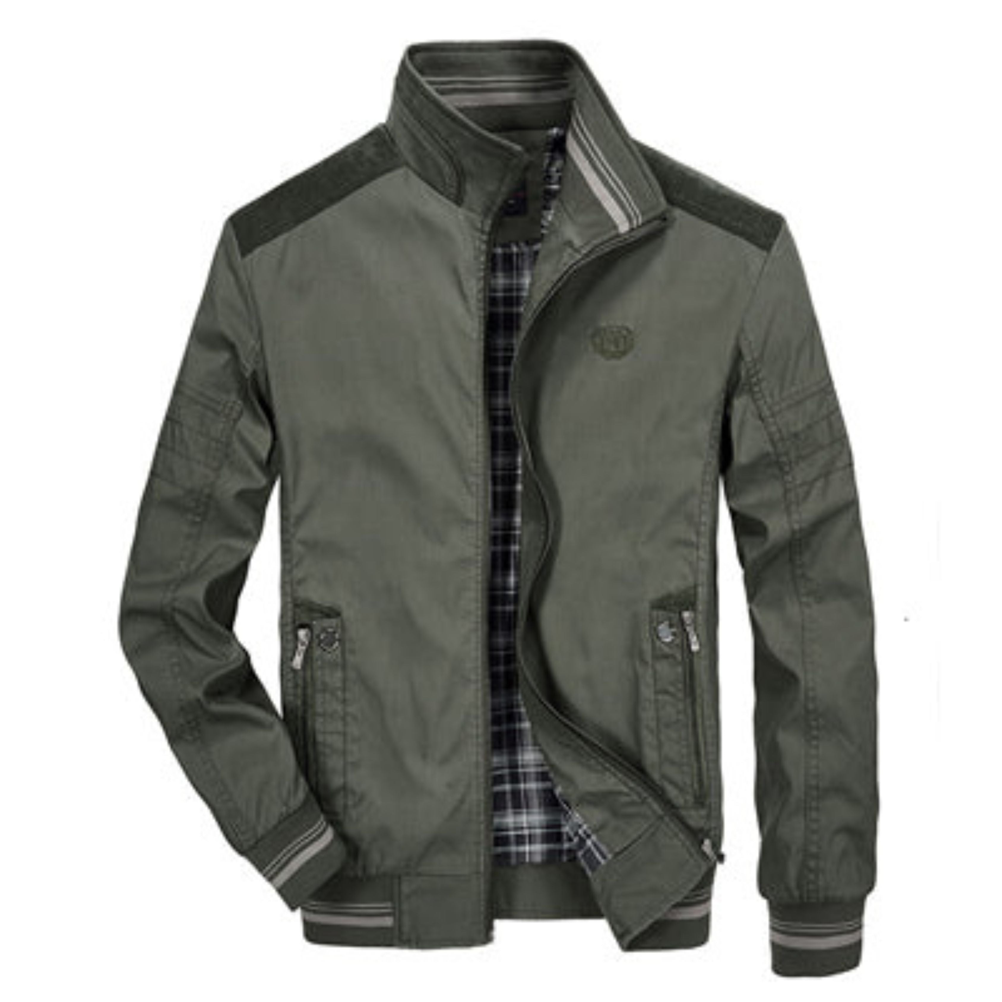 Harrington Jacket | Zip-Up | Windproof | Bomber Jacket | Men's Casual Jackets-Chaps of London-Green-S-Chaps of London