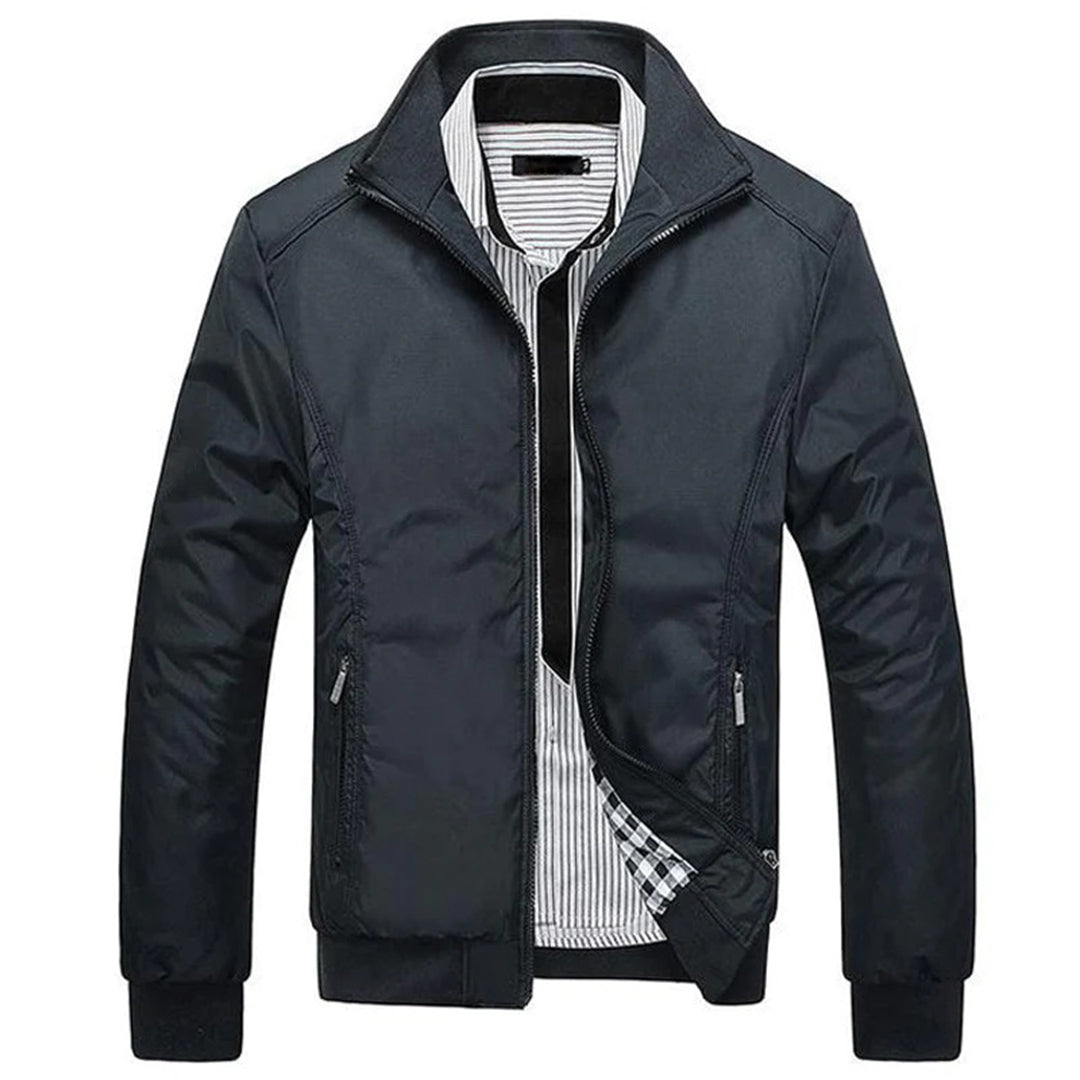Harrington Jacket | Zip-Up | Windproof | Summer Jacket | Men's Jacket-Fashion Men Jacket Bomber Fall-Chaps of London-Black-S-Chaps of London