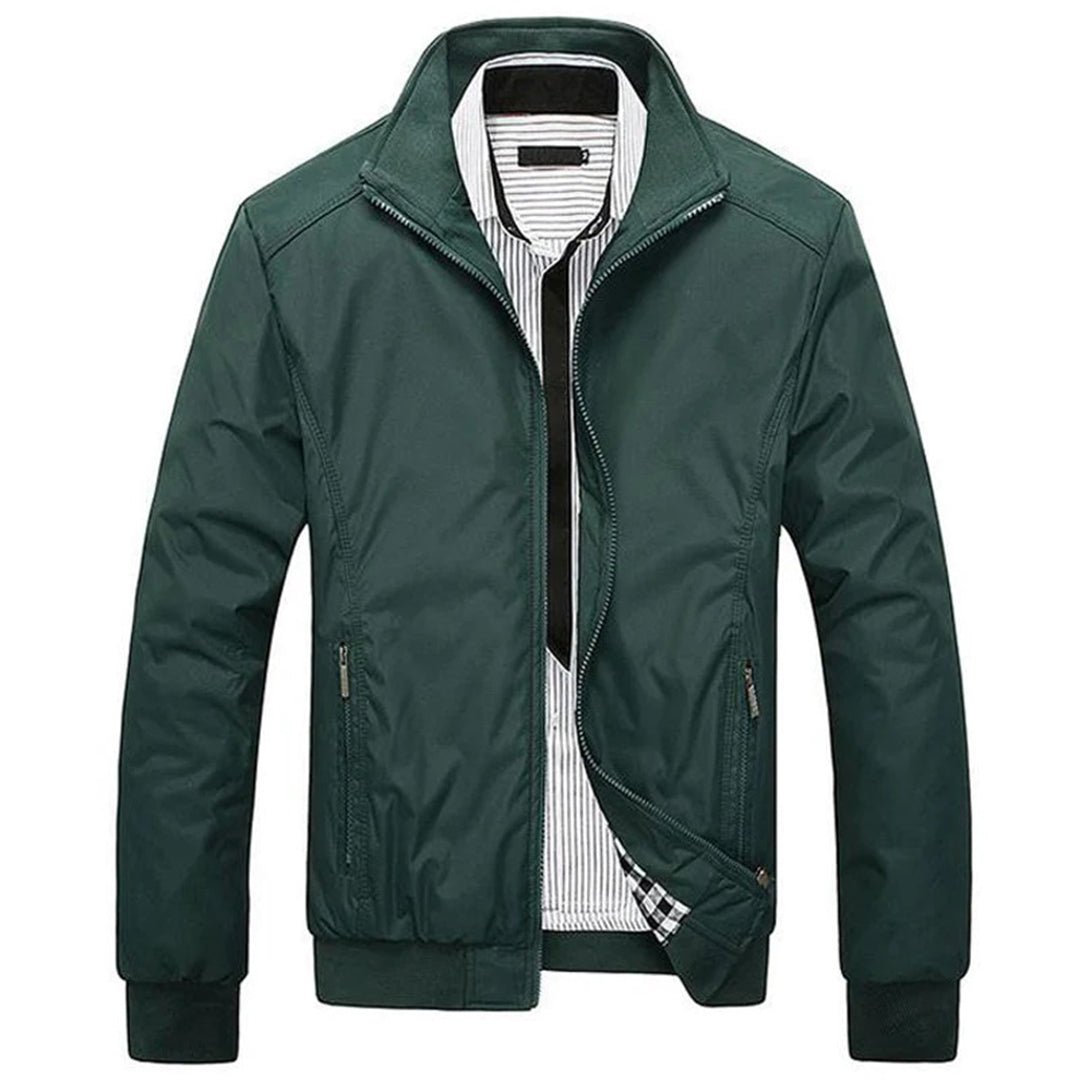 Harrington Jacket | Zip-Up | Windproof | Summer Jacket | Men's Jacket-Fashion Men Jacket Bomber Fall-Chaps of London-Green-S-Chaps of London