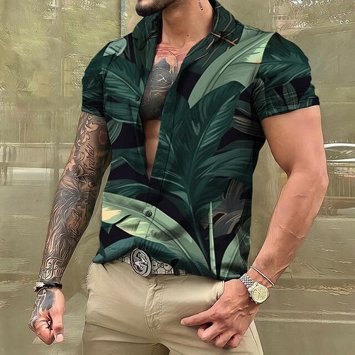 Hawaiian Shirt - Button-Up - Printed - Short Sleeve Shirt - Men's Shirts-Hawaiian Short Sleeve Shirt-Chaps of London-Chaps of London