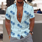 Hawaiian Shirt | Button-Up | Short Sleeve | Polo Shirt | Men's Summer Shirt-Shirts & Tops-Chaps of London-Blue-S-Chaps of London