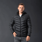 Heated Jacket - Hooded - Puffer - Down Jacket - Men's Winter Jacket -Men’s Heated Winter Jacket-Chaps of London-Black-S-Chaps of London