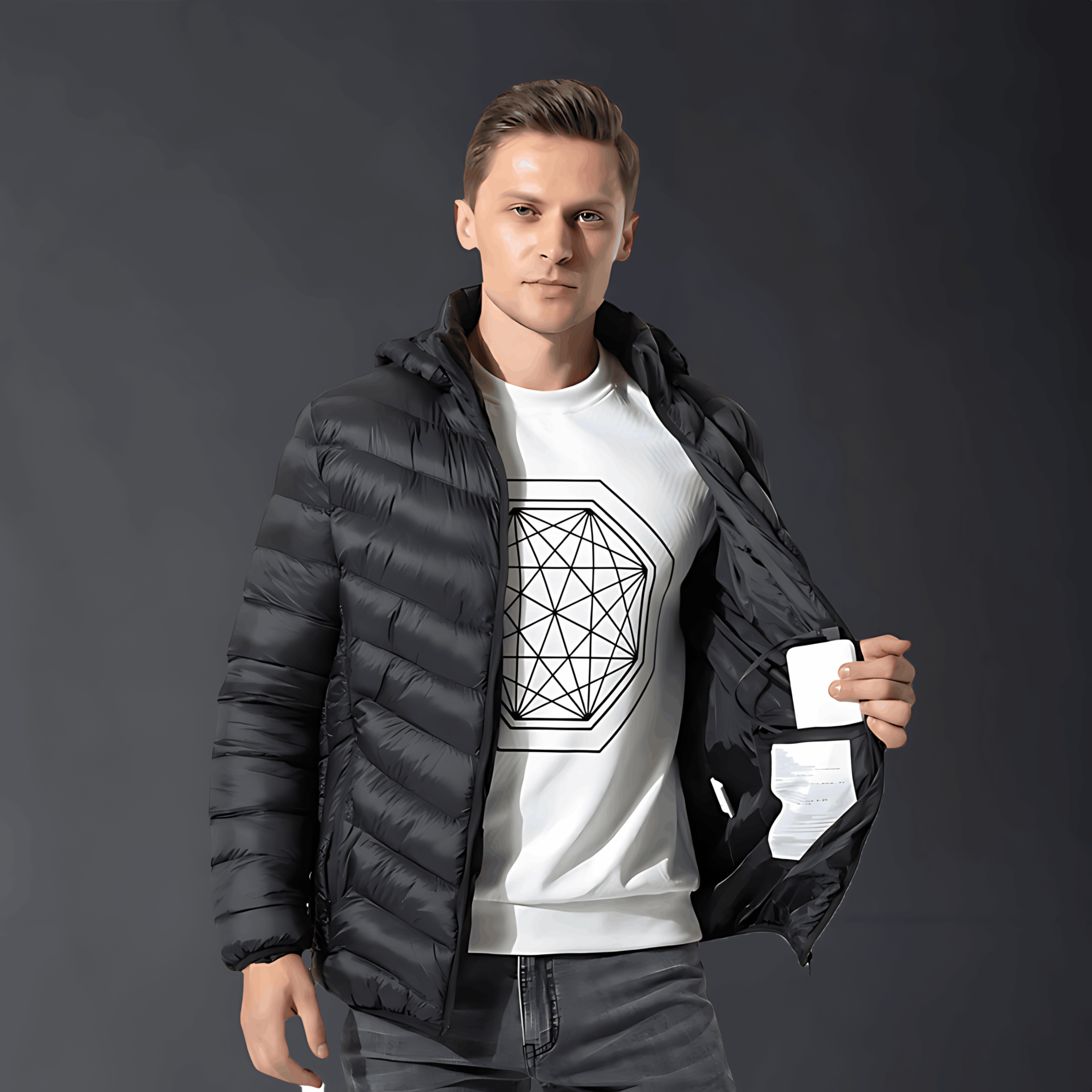 Heated Jacket - Hooded - Puffer - Down Jacket - Men's Winter Jacket -Men’s Heated Winter Jacket-Chaps of London-Chaps of London