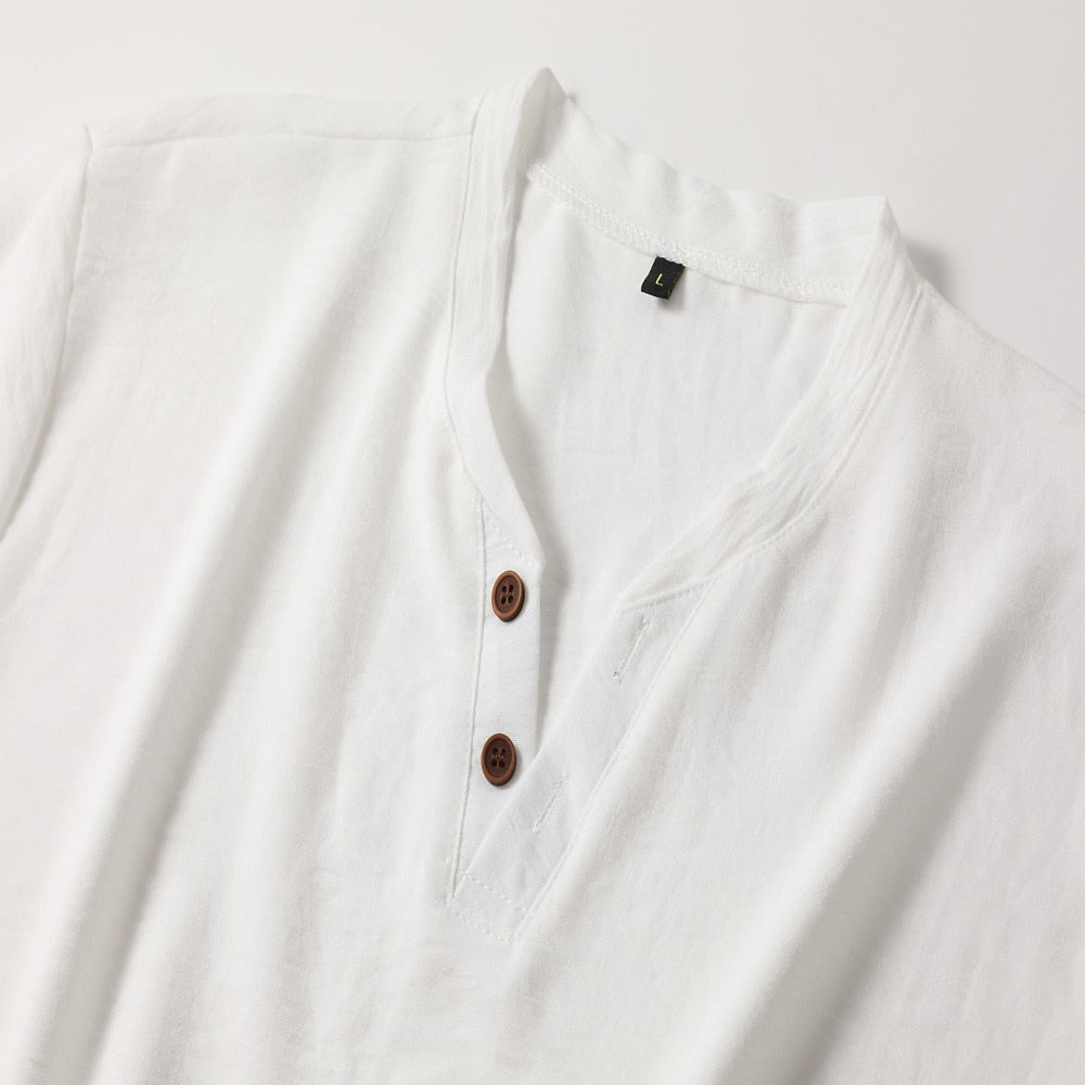 Henley Shirt | V-Neck | Short Sleeve | Button Tshirt | Men's Summer Shirt -Chaps of London-Chaps of London