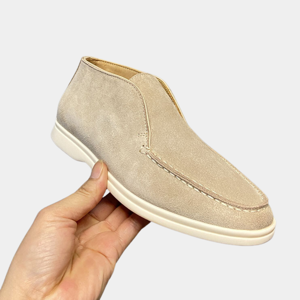 High Loafers - Men's Comfortable Slip-On Suede Loafers-Men Summer Slipper-Chaps of London-Apricot-40-Chaps of London