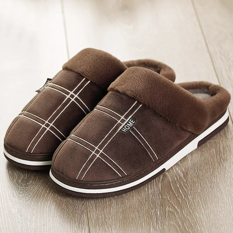 Home Slippers - Men's Slip-On Warm Comfy House Slippers for Winter-Men's Slippers-Chaps of London-Brown-42-43-Chaps of London