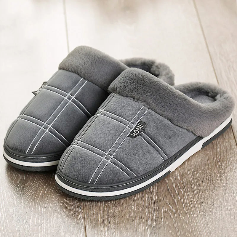 Home Slippers - Men's Slip-On Warm Comfy House Slippers for Winter-Men's Slippers-Chaps of London-Gray-42-43-Chaps of London