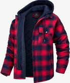 Hooded Jacket | Quilted Liner | Plaid | Autumn Jacket | Men's Jackets-Jacket-Chaps of London-Red - Black-S-Chaps of London