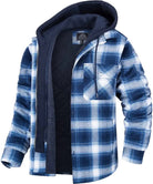 Hooded Jacket | Quilted Liner | Plaid | Autumn Jacket | Men's Jackets-Jacket-Chaps of London-White - Blue-S-Chaps of London