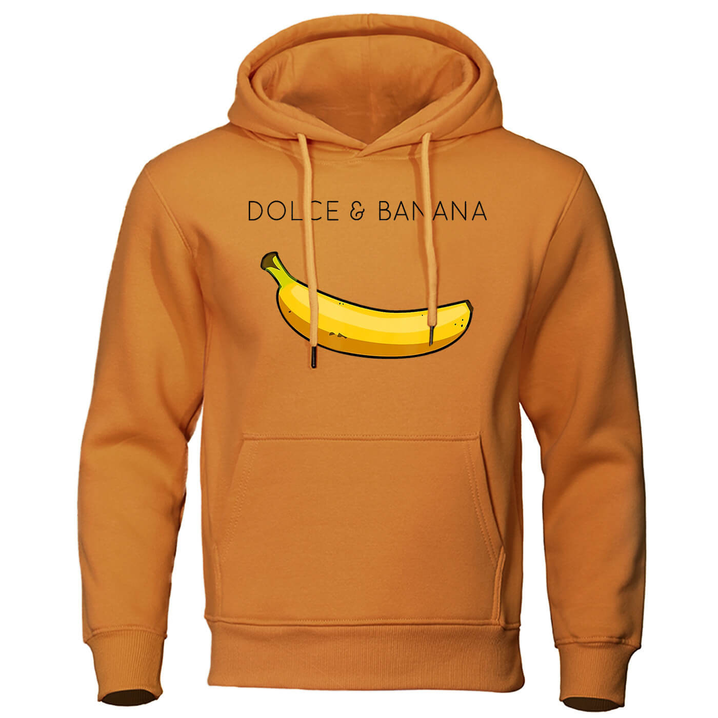 Hoodie - Banana Print - Kangaroo Pocket - Pullover Hoodie - Men's Hoodies-Hoodies & Sweatshirts-Chaps of London-Brown-S-Chaps of London