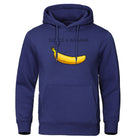 Hoodie - Banana Print - Kangaroo Pocket - Pullover Hoodie - Men's Hoodies-Hoodies & Sweatshirts-Chaps of London-Dark Blue-S-Chaps of London