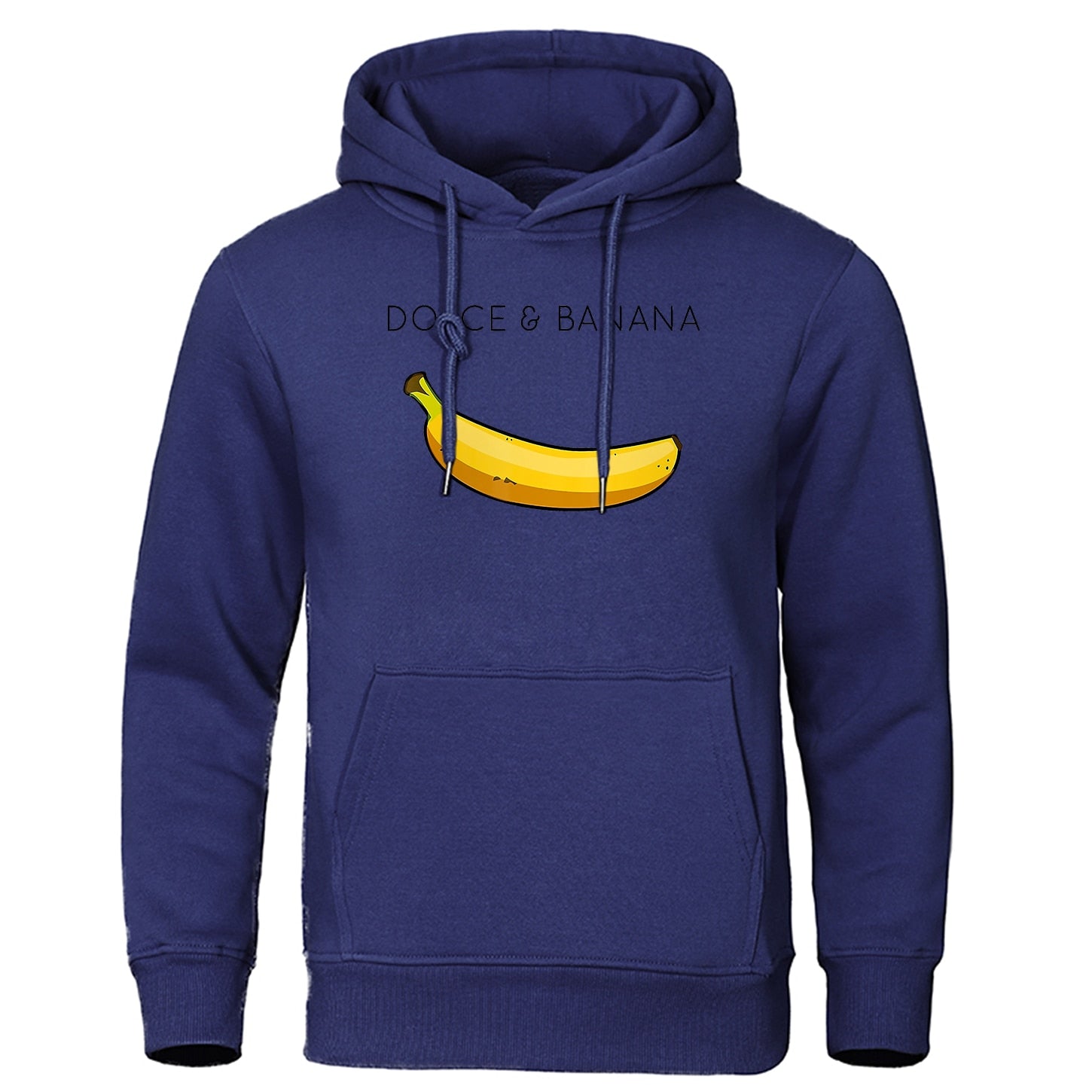 Hoodie - Banana Print - Kangaroo Pocket - Pullover Hoodie - Men's Hoodies-Hoodies & Sweatshirts-Chaps of London-Dark Blue-S-Chaps of London