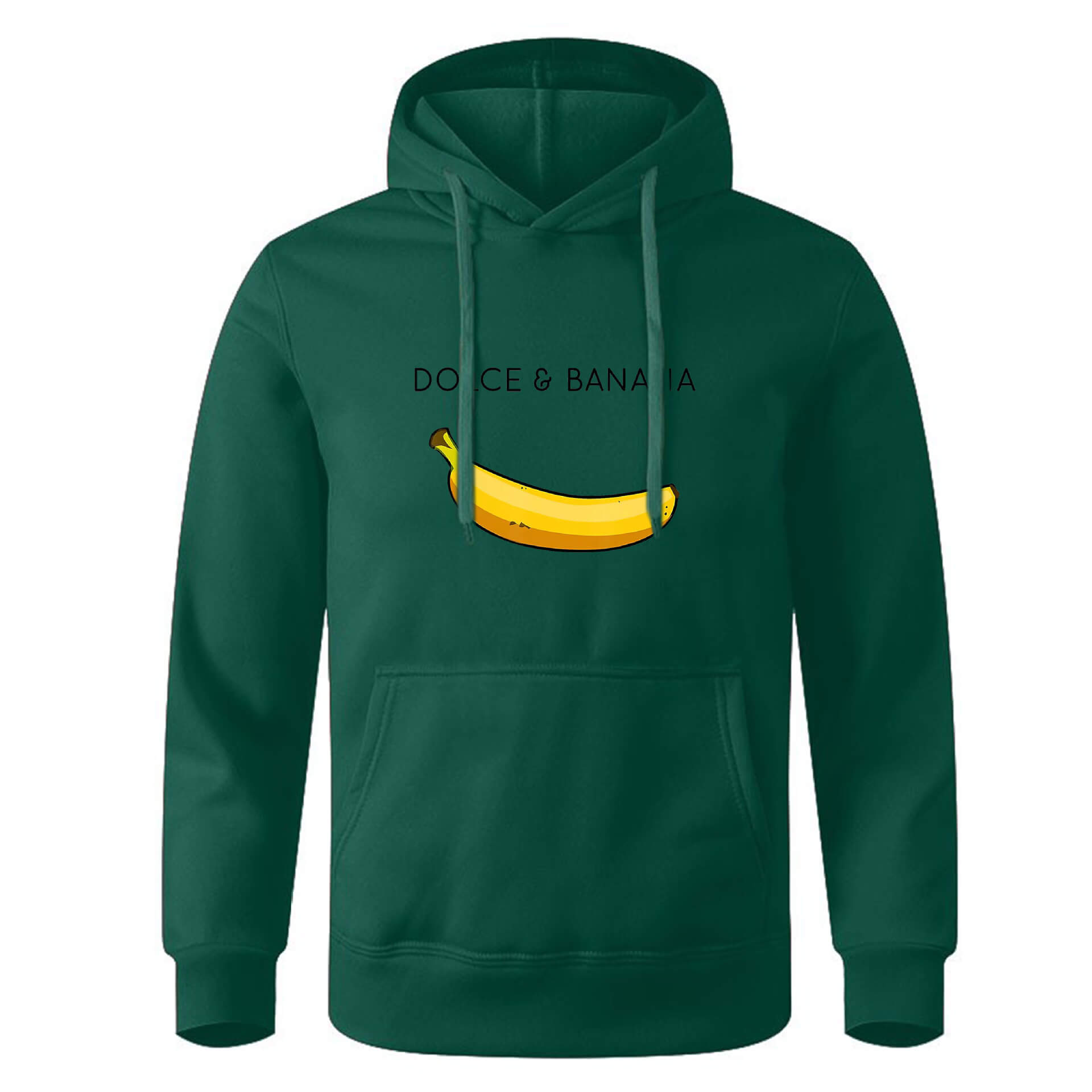 Hoodie - Banana Print - Kangaroo Pocket - Pullover Hoodie - Men's Hoodies-Hoodies & Sweatshirts-Chaps of London-Green-S-Chaps of London
