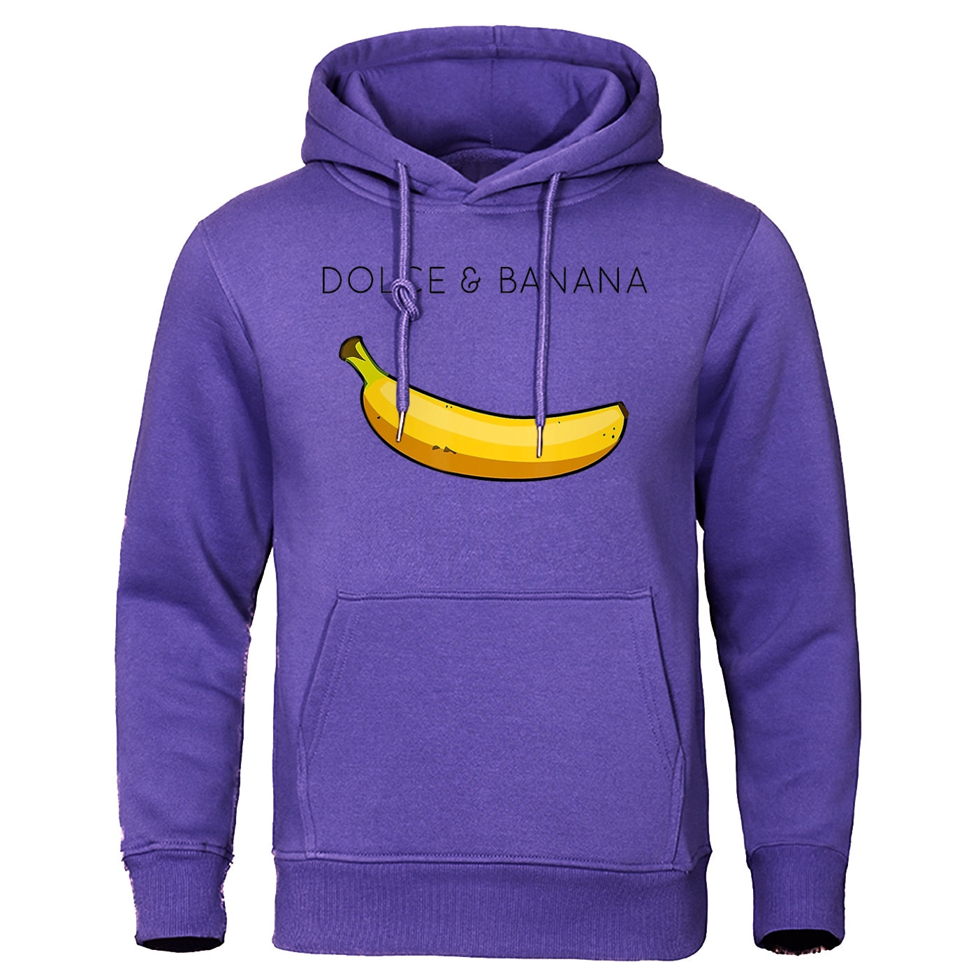 Hoodie - Banana Print - Kangaroo Pocket - Pullover Hoodie - Men's Hoodies-Hoodies & Sweatshirts-Chaps of London-Purple-S-Chaps of London