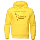 Hoodie - Banana Print - Kangaroo Pocket - Pullover Hoodie - Men's Hoodies-Hoodies & Sweatshirts-Chaps of London-Yellow-S-Chaps of London