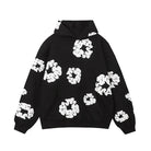 Hoodie - Floral Loose Fit Kangaroo Pocket Pullover Hoodie-Chaps Herrenmode-Black-S-Chaps of London