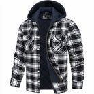 Hoodie Jacket - Plaid - Quilted Liner - Zip-Up Hoodie - Men's Jacket-Hoodie Jacket-Chaps of London-Black-S-Chaps of London