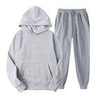 Hoodie Jogger Set - Drawstring - Two-Piece - Sweatsuit - Men's Clothing-Chaps of London-Grey-S-Chaps of London