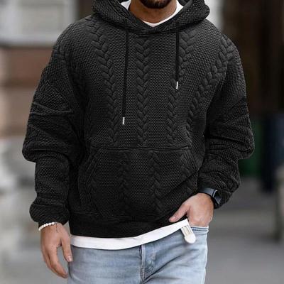 Hoodie - Men's Casual Warm Chunky Knitted Pullover Hoodie-Chaps of London-Black-S-Chaps of London
