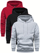 Hoodie - Men's Warm Winter Pullover Hoodie Set with Pocket-Chaps of London-Red/Black/Gray-S-Chaps of London