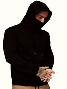 Hoodie with Face Mask | Regular Fit | Pocket | Pullover Hoodie | Men's Hoodie-Trui man-Chaps of London-Black-S-Chaps of London