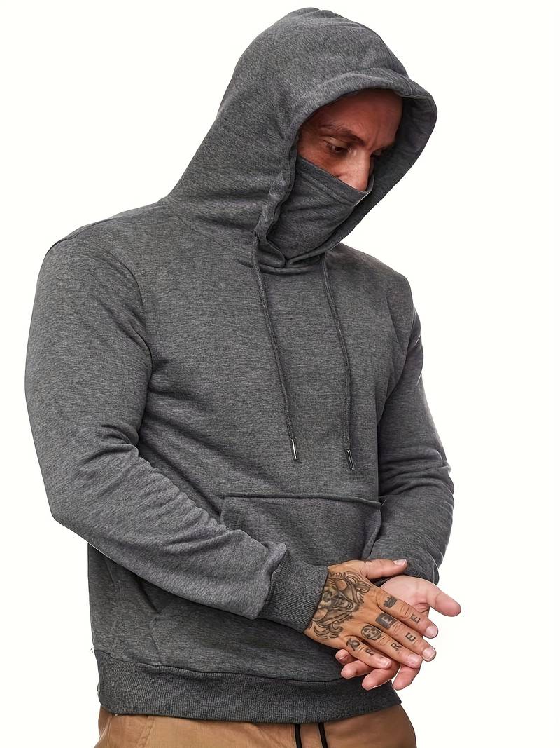 Hoodie with Face Mask | Regular Fit | Pocket | Pullover Hoodie | Men's Hoodie-Trui man-Chaps of London-Chaps of London