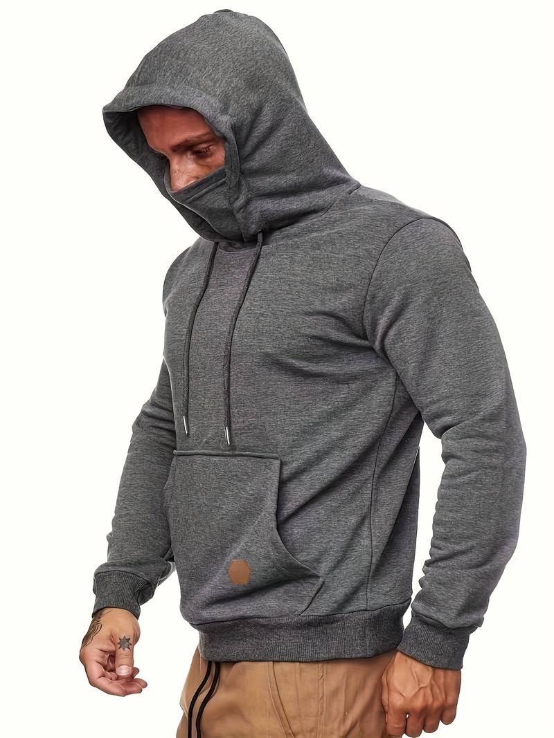 Hoodie with Face Mask | Regular Fit | Pocket | Pullover Hoodie | Men's Hoodie-Trui man-Chaps of London-Chaps of London