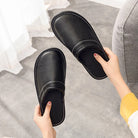 House Slippers - Unisex Faux Leather Slip On Indoor Slippers-Pantoffels-Chaps of London-Chaps of London