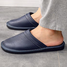 House Slippers - Unisex Faux Leather Slip On Indoor Slippers-Pantoffels-Chaps of London-Chaps of London
