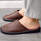 House Slippers - Unisex Faux Leather Slip On Indoor Slippers-Pantoffels-Chaps of London-Chaps of London