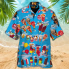 Ice Cream Shirt - Short Sleeve - Button-Up - Polo Shirt - Men's Shirts-Men's Top-Chaps of London-Blue-S-Chaps of London